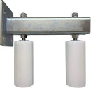 Adjustable Slide Gate Guide Rollers 3" & 6” Dual Hard UHMW 6" White