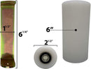 Eagle EG098 Slide Gate Guide Roller 6” Rear Post Welded Assembly (White)