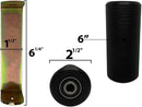 Eagle EG104 Slide Gate Guide Roller 6” Rear Post Welded Assembly (Black)