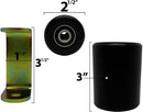 Slide Gate Guide Roller 3" Black Hard Nylon UHMW Rollers with C Bracket 2 Pack EG103