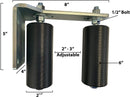 Eagle EG113 Slide Gate Guide Rollers 6" Black L Rear Post Bracket