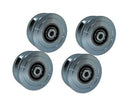 Slide Gate Wheel 6” V-Groove Solid Steel Bearing 5000lbs Capacity with Screw No Brackets (4 PACK) EG095