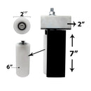 Eagle 6" Guarded Slide Gate Guide Rollers White Adjustable Upper Bolted Bracket Mount - EG700