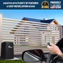 Home Slide Gate Opener Eagle 1000 FSC 1/2 HP Sliding Gate Motor Operator System Residential and Light Commercial for 27’ feet 600lbs Rolling Gates with Wireless Remotes