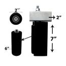 Eagle 6" Guarded Slide Gate Guide Rollers Black Adjustable Upper Bolted Bracket Mount - EG702