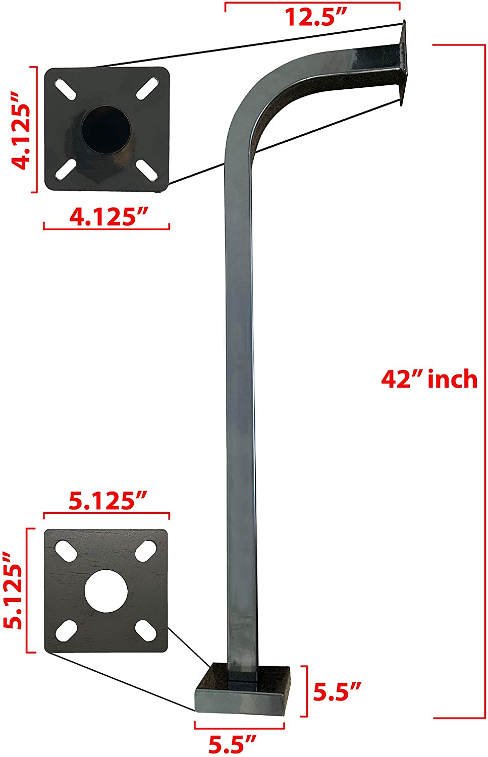 EG088 Eagle Keypad Gooseneck Pedal Mount 42" Universal Powder Coated H